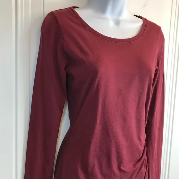BOBI LA Women’s S supreme garnet red 100% cotton ls jersey mini dress in EUC - Picture 6 of 16